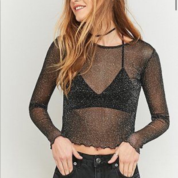 sparkly mesh crop top